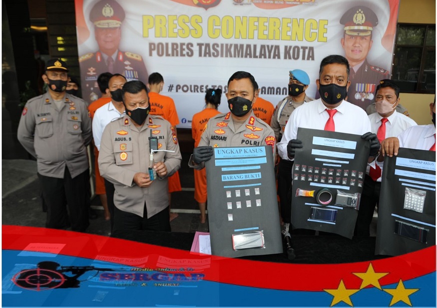 Kapolres Tasikmalaya Kota Press Conference Ungkap Kasus Narkoba Bulan Januari 2022
